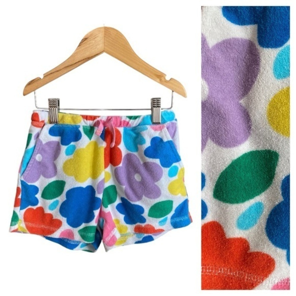 Mini Boden Colorful Floral Print Terry Shorts
